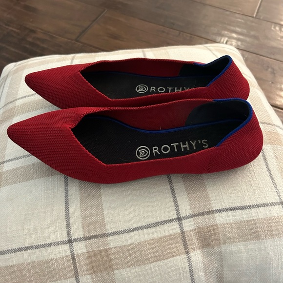 Rothy’s The Point Pointed Toe Ballet Flats Chili Red - Picture 5 of 5